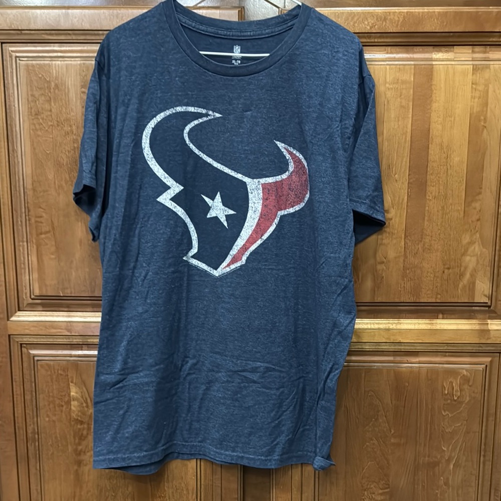 NFL Blue Short Sleeve Tee with Houston Texans Logo